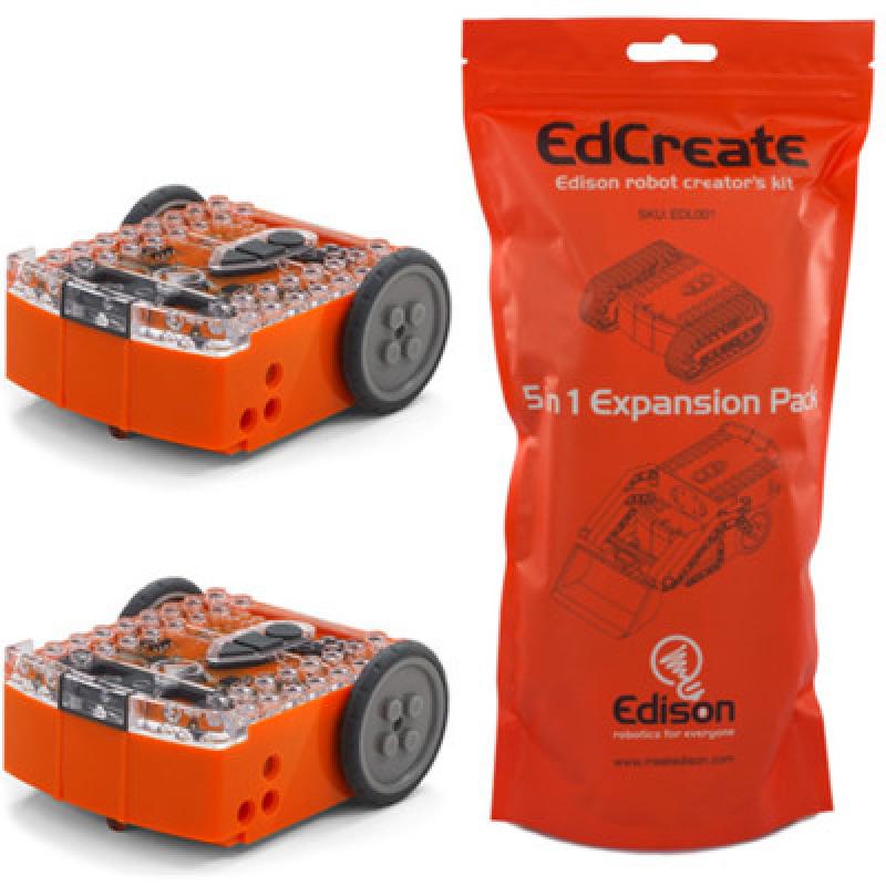 Edison Robot EdSTEM Home Pack STEM Bundle EdSTEM Home Pack 2 x Edison Robots and 1 x EdCreate Kit