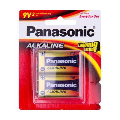 Panasonic 6LR61T/2B long lasting Alkaline Batteries 9 Volt 2 Pack 9V with Anti-Leak Protection